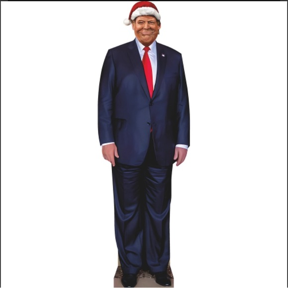 Donald Trump wearing Santa Hat Life Size Cardboard Cutout with Free Shipping!